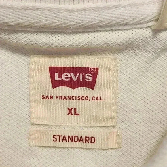 Levi's Pullover Polo Men's XL White Housemark Red Logo Standard Fit Casual - Picture 4 of 7
